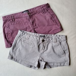 Express Low Rise Twill Pocket Shorts | 2